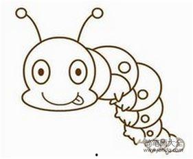 毛毛虫简笔画图片大全,可爱虫虫的蜕变之旅